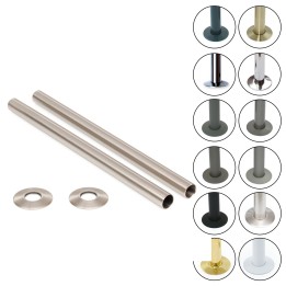 300mm Radiator Pipe Sleeves and Collars (Pair) 12 Finishes