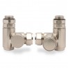 Brushed Nickel Dual Fuel Valve Set for Radiators & Towel Rails (Pair)