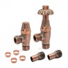 Mason Angled Traditional Thermostatic Valves for Radiators - Antique Copper