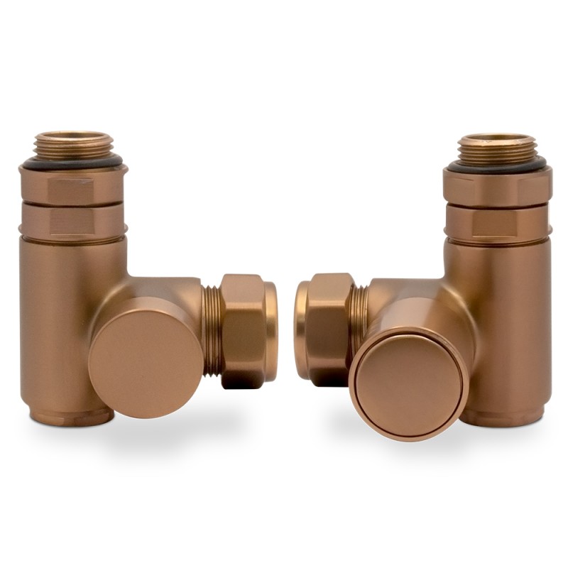 Brushed Bronze Dual Fuel Valve Set for Radiators & Towel Rails (Pair)