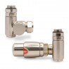 Brushed Nickel Thermostatic Dual Fuel Valve Set for Radiators & Towel Rails (Pair)