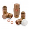 Brushed Bronze Thermostatic Dual Fuel Valve Set for Radiators & Towel Rails (Pair)