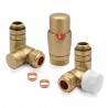 Brushed Brass Thermostatic Dual Fuel Valve Set for Radiators & Towel Rails (Pair)