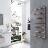 500mm (w) x 1200mm (h) "Mira" Brushed Bronze Designer Towel Rail - close up