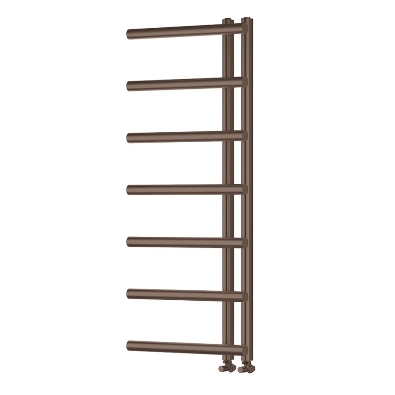 500mm (w) x 1200mm (h) "Mira" Brushed Bronze Designer Towel Rail