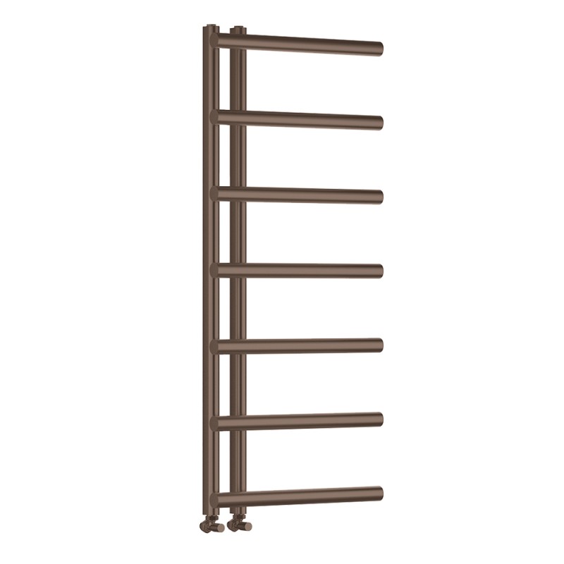 500mm (w) x 1200mm (h) "Mira" Brushed Bronze Designer Towel Rail