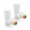 Angled White Radiator Valves