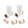 Straight White Valves for Radiators & Towel Rails (Pair) - Components