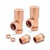 Angled Brushed Copper Valves for Radiators & Towel Rails (Pair) - Components