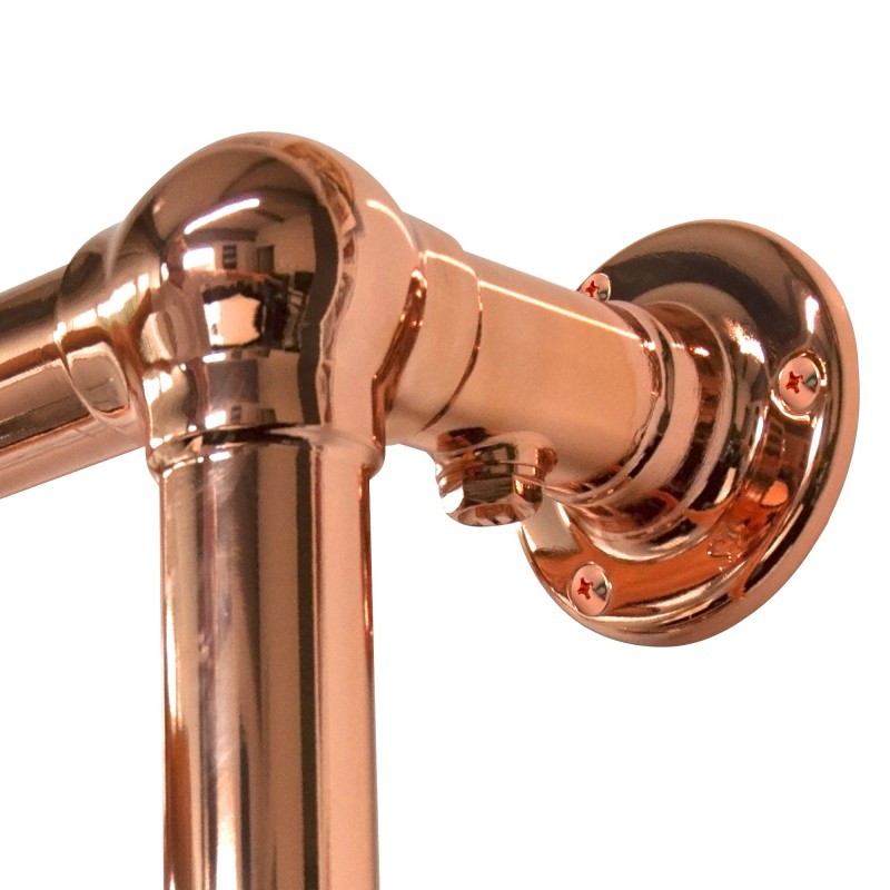 500mm (w) x 750mm (h) "Harley" Copper Traditional Wall Mounted Towel Rail