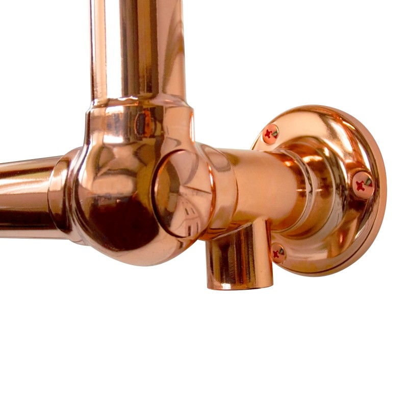 500mm (w) x 750mm (h) "Harley" Copper Traditional Wall Mounted Electric Towel Rail