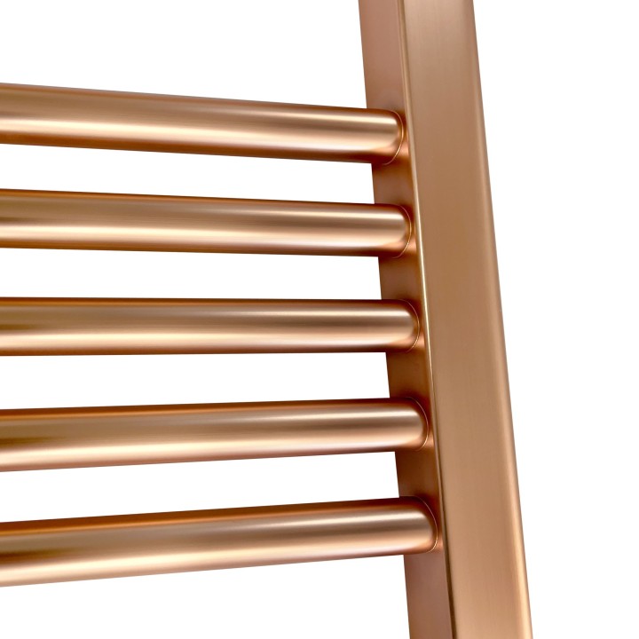 500mm (w)  x 800mm (h) Electric Brushed Copper Designer Towel Rail