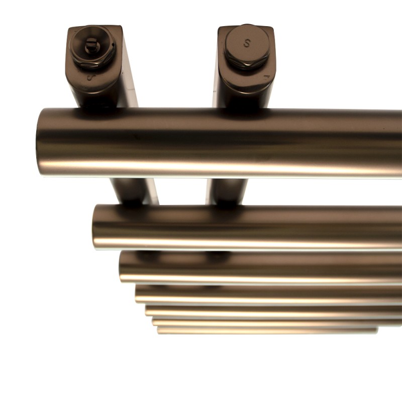 500mm (w) x 1200mm (h) "Mira" Brushed Bronze Designer Towel Rail