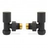 Angled Mineral Anthracite Valves for Radiators & Towel Rails (Pair)