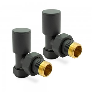 Angled Basalt Grey Valves for Radiators & Towel Rails (Pair)