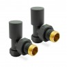 Angled Basalt Grey Valves for Radiators & Towel Rails (Pair)