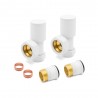 Angled Matt White Valves for Radiators & Towel Rails (Pair)