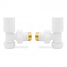 Angled Matt White Valves for Radiators & Towel Rails (Pair)