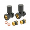 Straight Basalt Grey Valves for Radiators & Towel Rails (Pair)