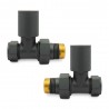 Straight Basalt Grey Valves for Radiators & Towel Rails (Pair)