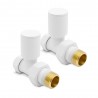 Straight Matt White Valves for Radiators & Towel Rails (Pair)