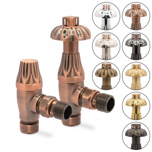 Mason Angled Traditional Thermostatic Valves for Radiators & Towel Rails - 8 Finishes