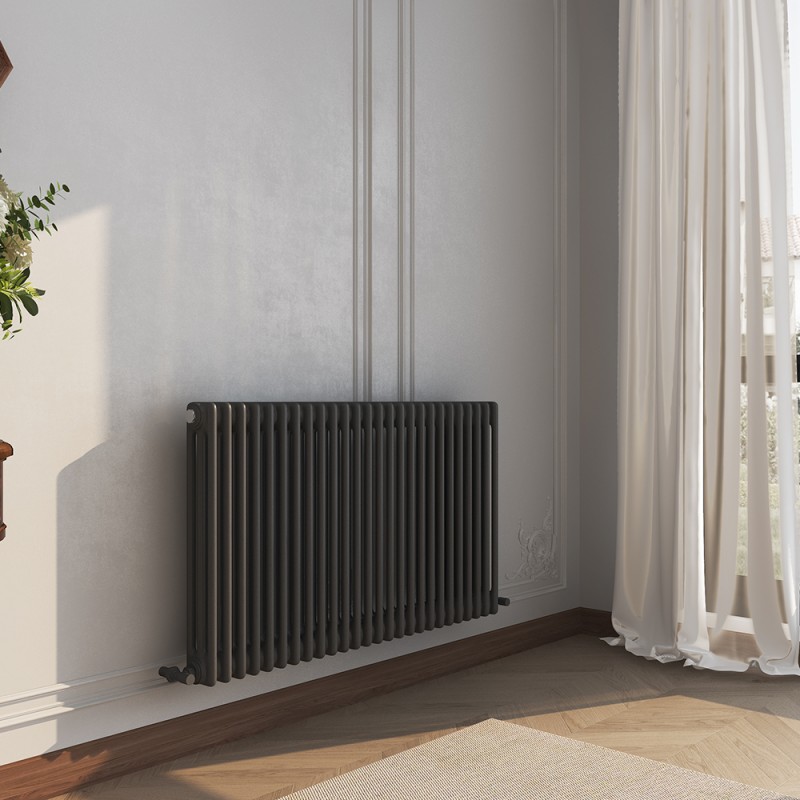 1177mm (W) x 600mm (H) Evora Anthracite Horizontal 3 Column Radiator