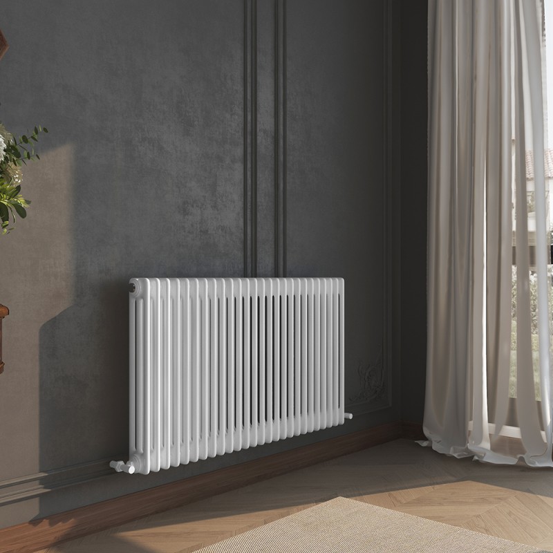 1177mm (W) x 600mm (H) Evora White Horizontal 3 Column Radiator