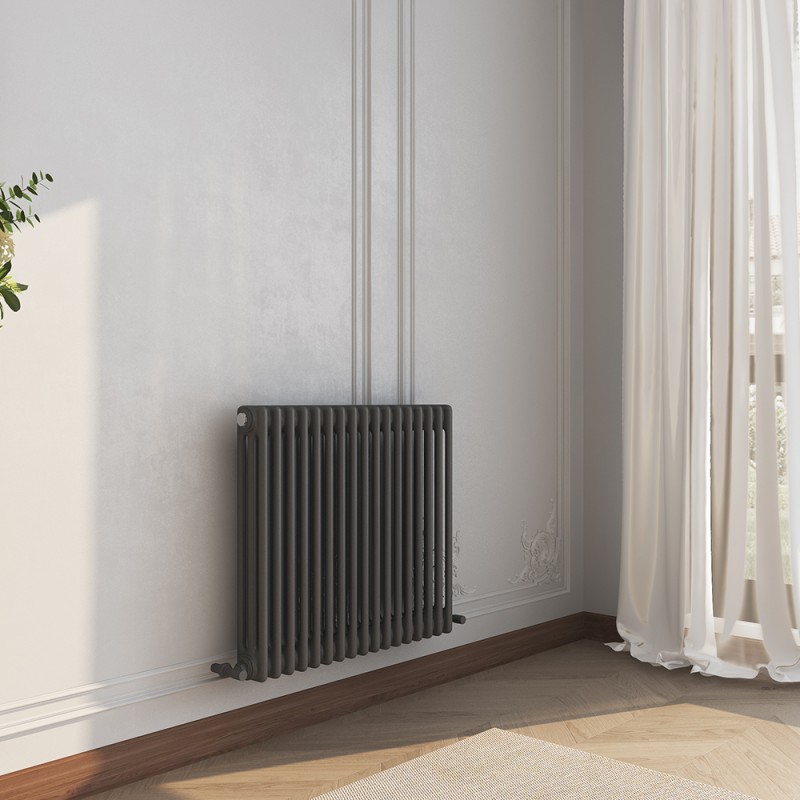 777mm (W) x 600mm (H) Evora Anthracite Horizontal 3 Column Radiator