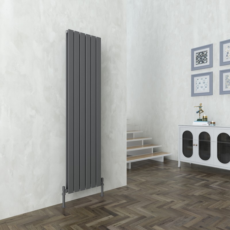 452mm (W) x 1800mm (H) Luna Anthracite Vertical Double Flat Panel Radiator