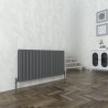 1212mm (W) x 600mm (H) Luna Anthracite Horizontal Double Flat Panel Radiator