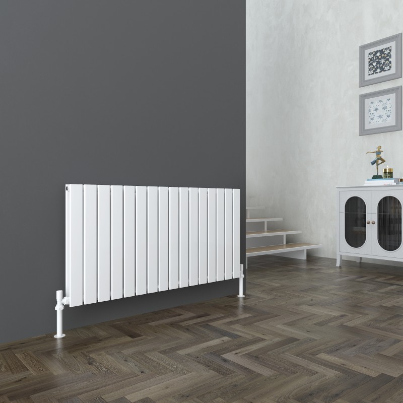 1212mm (W) x 600mm (H) Luna White Horizontal Double Flat Panel Radiator