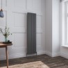 420mm (W) x 1800mm (H) Brecon Anthracite Double Oval Tube Vertical Radiator