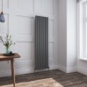 480mm (W) x 1800mm (H) Brecon Anthracite Double Oval Tube Vertical Radiator