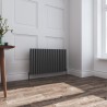 1020mm (W) x 600mm (H) Brecon Anthracite Double Oval Tube Horizontal Radiator