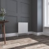 600mm (W) x 600mm (H) Brecon White Double Oval Tube Horizontal Radiator