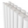 780mm (w) x 600mm (h) Brecon White Double Oval Tube Horizontal Radiator - Closeup