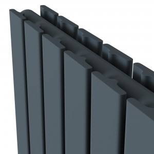 832mm (W) x 600mm (H) Luna Anthracite Horizontal Double Flat Panel Radiator