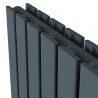 832mm (w) x 600mm (h) Luna Anthracite Horizontal Double Flat Panel Radiator - Closeup