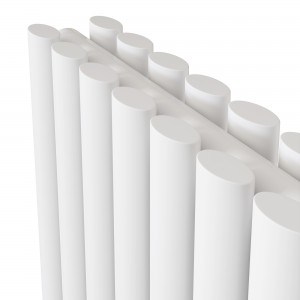 480mm (W) x 1800mm (H) Brecon White Double Oval Tube Vertical Radiator