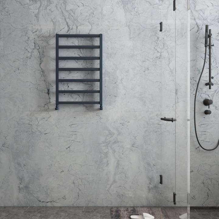 Carisa Burton Textured Anthracite Aluminium Designer Towel Rails (3 Sizes)