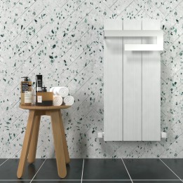 Carisa Elvino Bath Textured White Aluminium Designer Bathroom Radiator (4 Sizes)