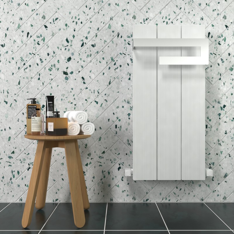 Carisa "Elvino Bath" Textured White Aluminium Designer Bathroom Radiator (4 Sizes)