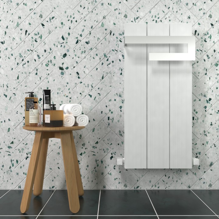 Carisa Elvino Bath Textured White Aluminium Designer Bathroom Radiator (4 Sizes)