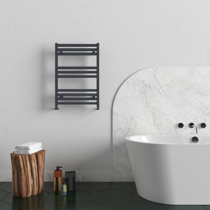 Carisa "Fame" Textured Anthracite Aluminium Designer Towel Rails (4 Sizes)