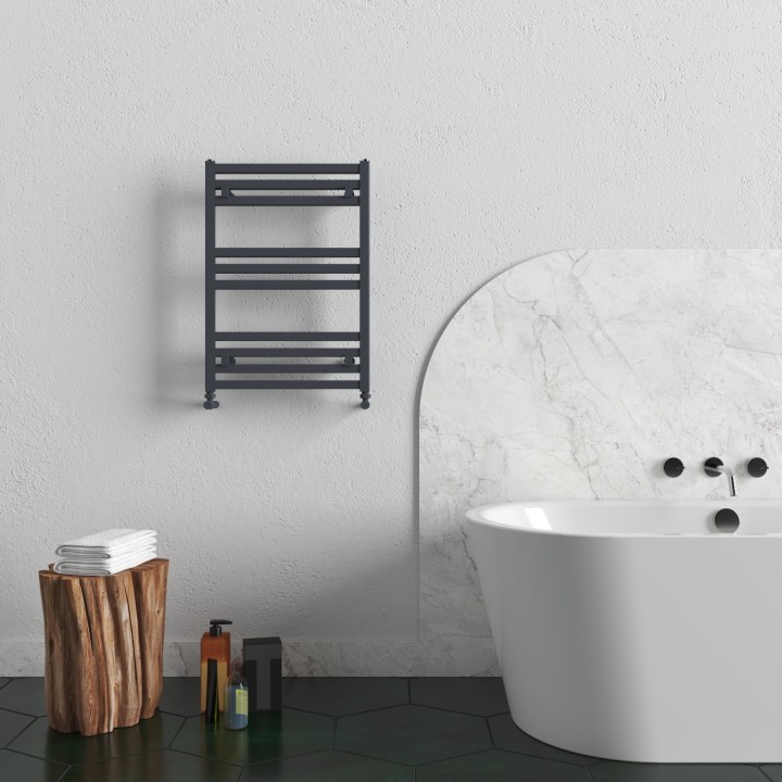 Carisa Fame Textured Anthracite Aluminium Designer Towel Rails (4 Sizes)