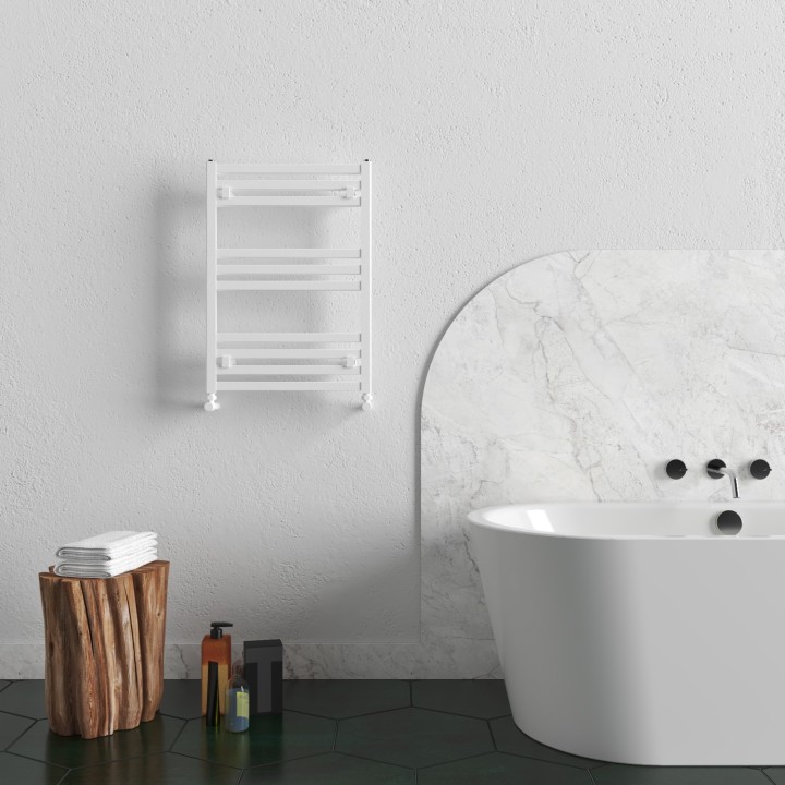 Carisa Fame Textured White Aluminium Designer Towel Rails (4 Sizes)