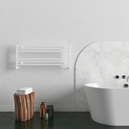 1000mm (w) x 400mm (h) Carisa Fame Horizontal Textured White Aluminium Designer Towel Rail