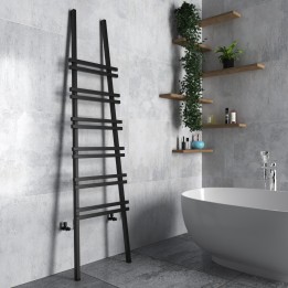 Carisa Jacobs F Textured Black Aluminium Designer Towel Rail