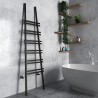 Carisa "Jacobs F" Textured Black Aluminium Designer Towel Rail